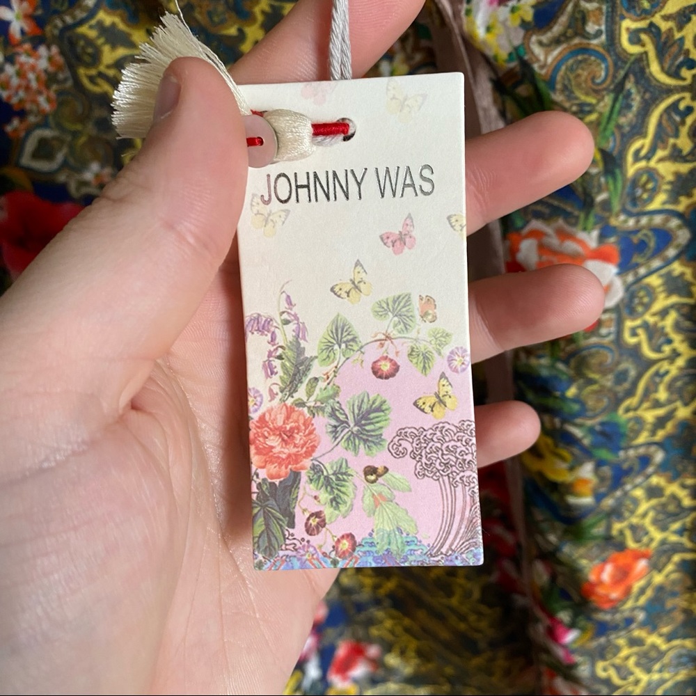 Johnny Was Floral Silk Button Down Blouse Size S - Picture 3 of 4